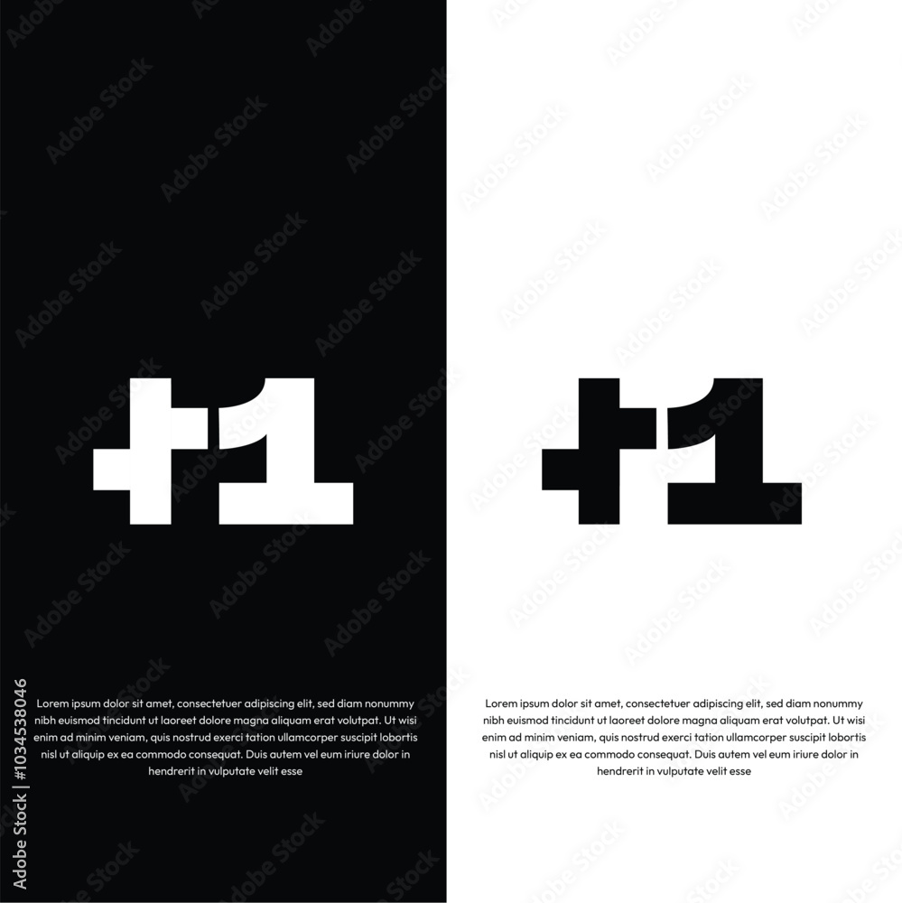 Obraz premium +1 Number logo design EPS