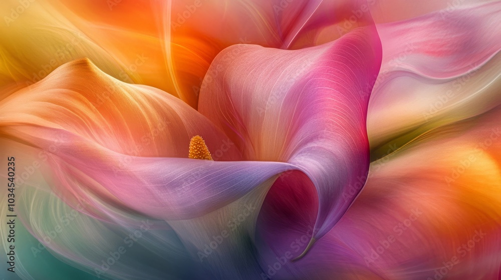 Calla detail, magnified, ethereal focus Calla detail, magnified, ethereal focus