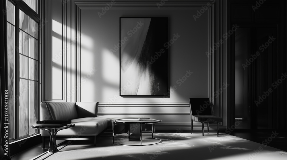 A stylish modern lounge area featuring minimalist design and natural light in a contemporary interior A stylish modern lounge area featuring minimalist design and natural light in a contemporary interior
