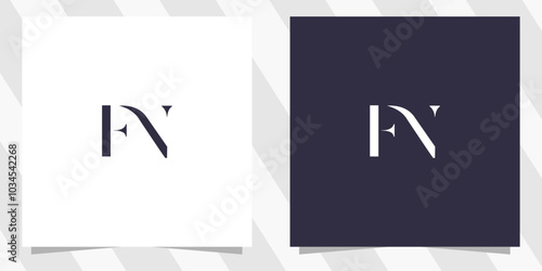 letter fn nf logo design