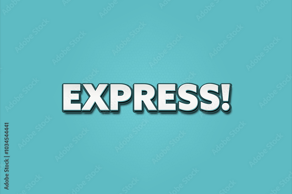 Fototapeta premium Express. A Illustration with white text isolated on light green background.