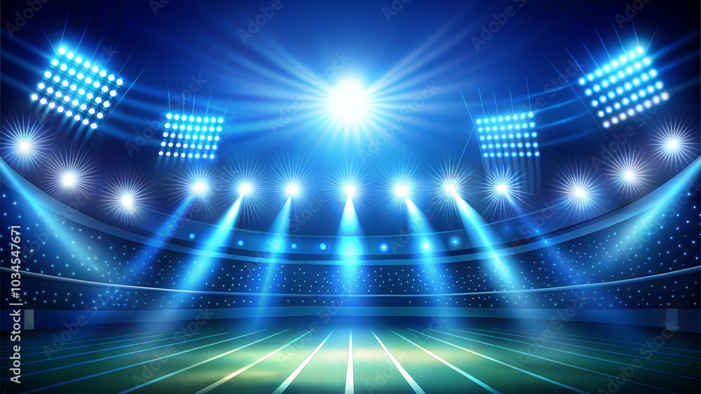 Stadium lights on a dark blue background Stadium lights on a dark blue background
