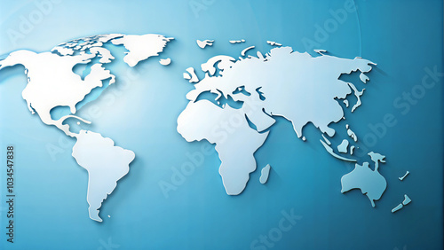 Blue world map background