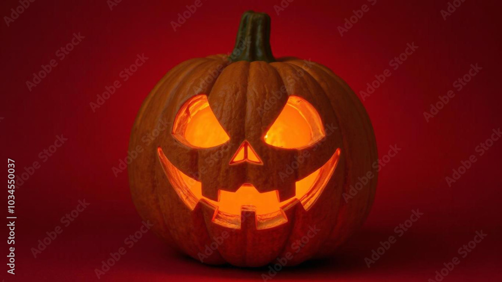 Halloween pumpkin jack on red background Halloween pumpkin jack on red background