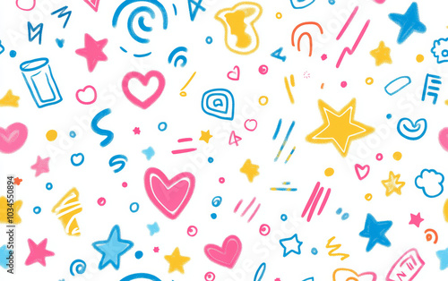 Vintage color heart art illustration