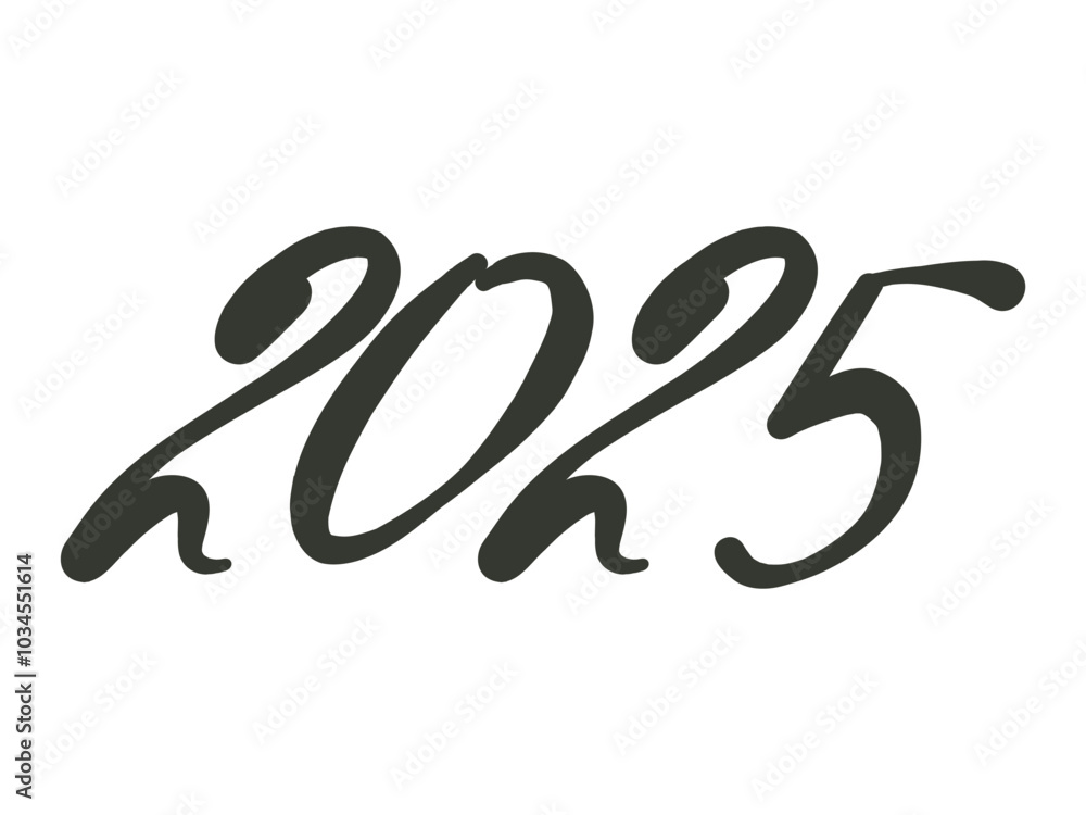 2025 Chinese New Year. Vector illustration of hand lettering 2025, isolated on white background. Merry Christmas. 2025 Chinese New Year. Vector illustration of hand lettering 2025, isolated on white background. Merry Christmas.