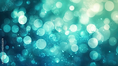 Soft Bokeh Abstract Background in Teal and Blue Tones