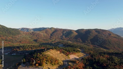 4k Aerial Autumn views of Snowbasin Huntsville Utah Fall Mountains