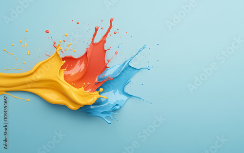 Splash of colored paint on commercial background
 photo