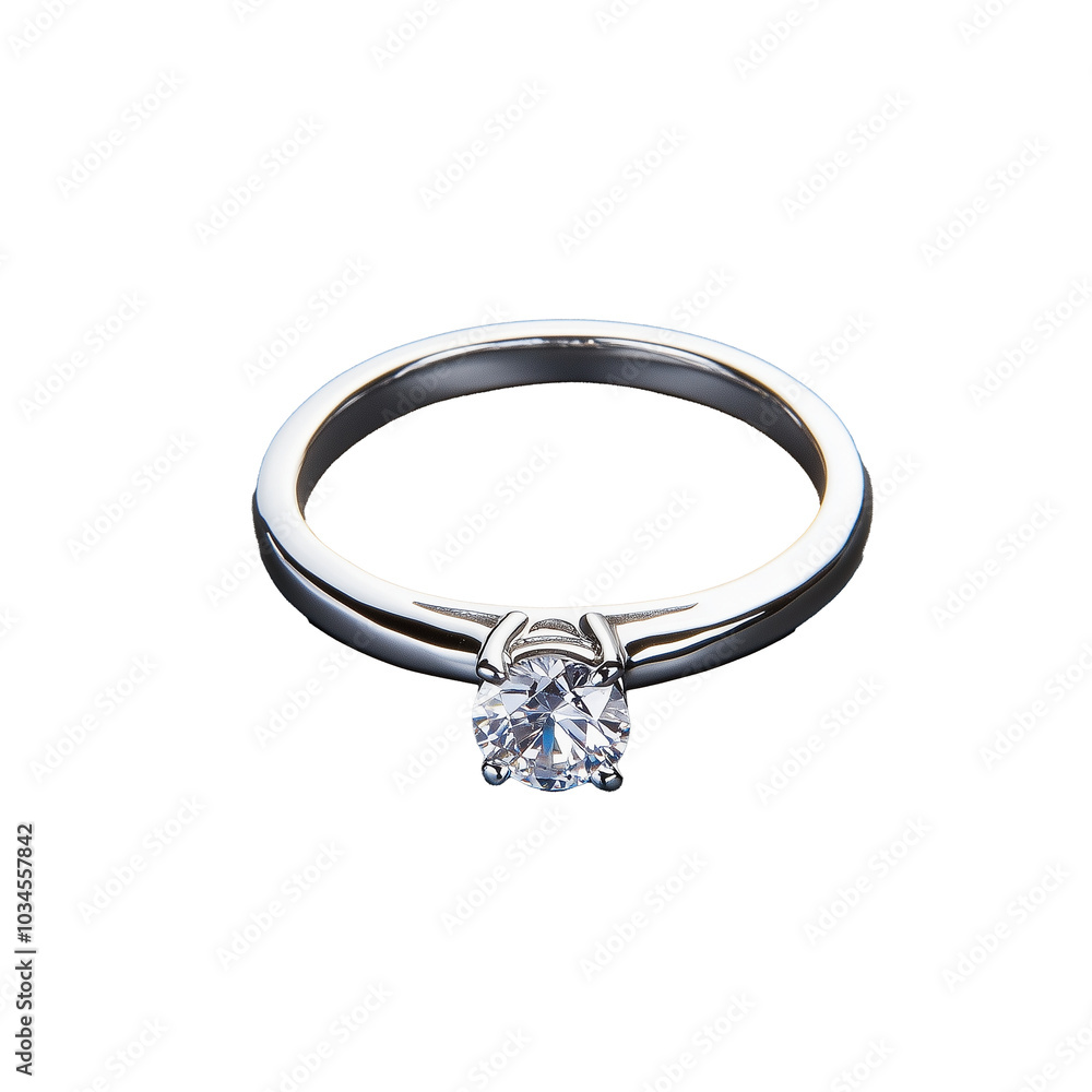 Elegant diamond engagement ring on transparent background Elegant diamond engagement ring on transparent background