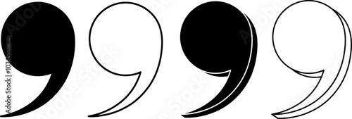 Carta da parati outline silhouette comma icon set