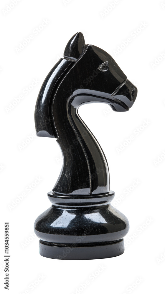 Black chess knight piece on a transparent background Black chess knight piece on a transparent background