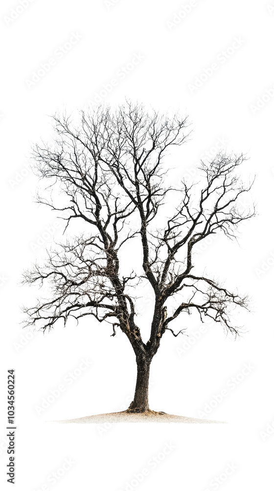 Deciduous tree with bare branches and transparent background Deciduous tree with bare branches and transparent background