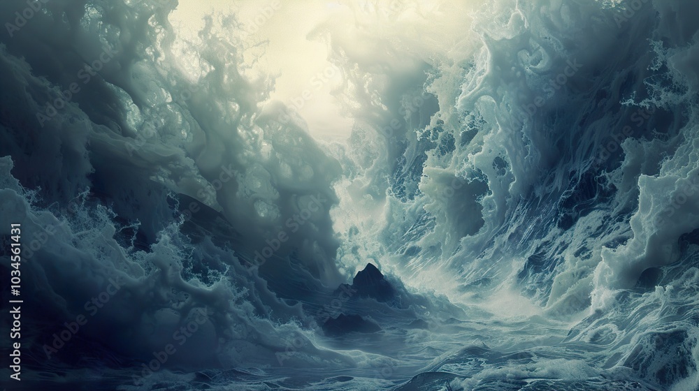 Dramatic Ocean Waves: A Whirl of Water and Light Dramatic Ocean Waves: A Whirl of Water and Light