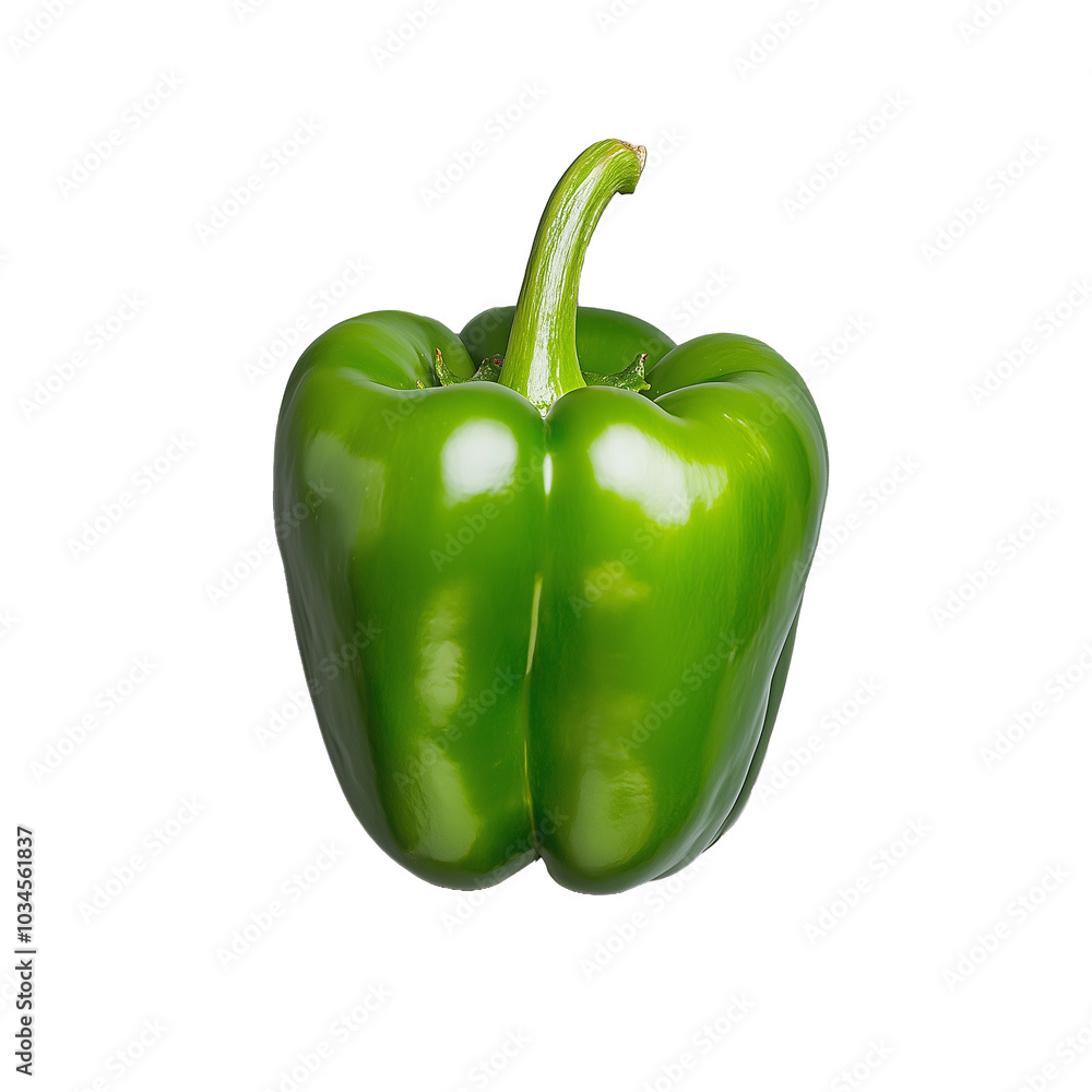 Fresh green bell pepper isolated on transparent background Fresh green bell pepper isolated on transparent background