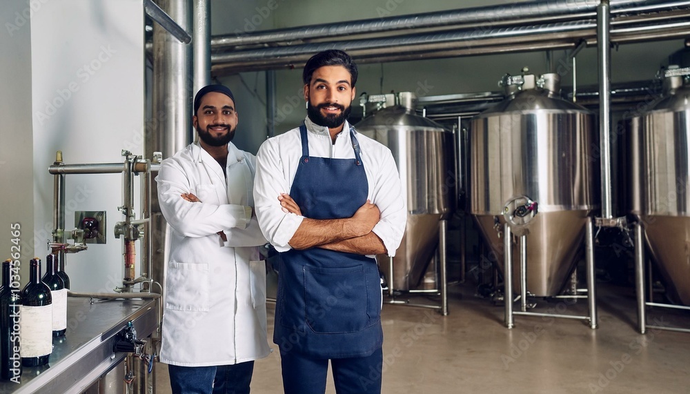 Man Staff At Wine Production Industrial Man Staff At Wine Production Industrial