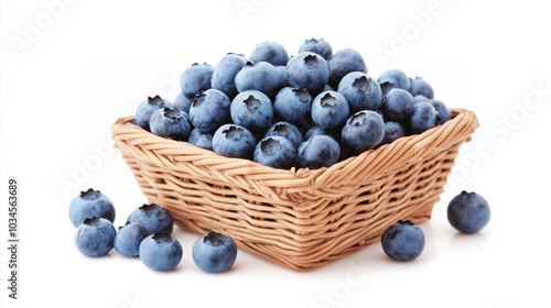 Wallpaper Mural Fresh blueberries in woven basket, showcasing their vibrant blue color and natural appeal. Torontodigital.ca