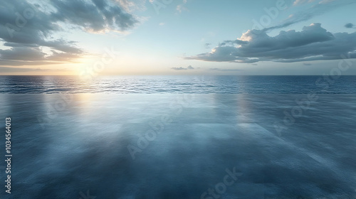 Blue Ocean Sunset Clouds - Abstract Background