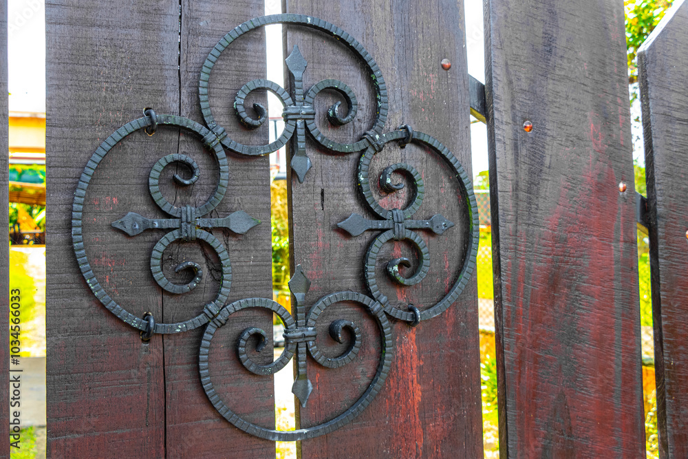 Solid wood door texture in Costa Rica.