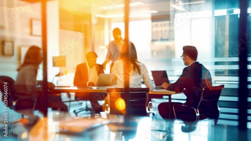 People working together in office conference room, business strategy teamwork brainstorming