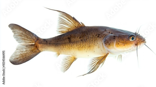 catfish belonging to the Siluriformes order is presented on a white background showcasing its features clearly for educational and identification needs.