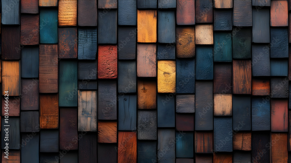 Abstract Wood Block Wall Texture Background Abstract Wood Block Wall Texture Background