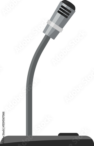 Public speech microphone. Conference audio cartoon icon