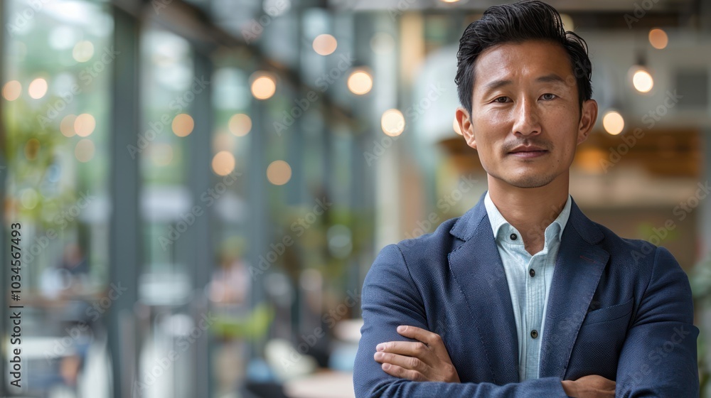 Confident Asian Businessman Poses with Arms Crossed in Successful Portrait Confident Asian Businessman Poses with Arms Crossed in Successful Portrait