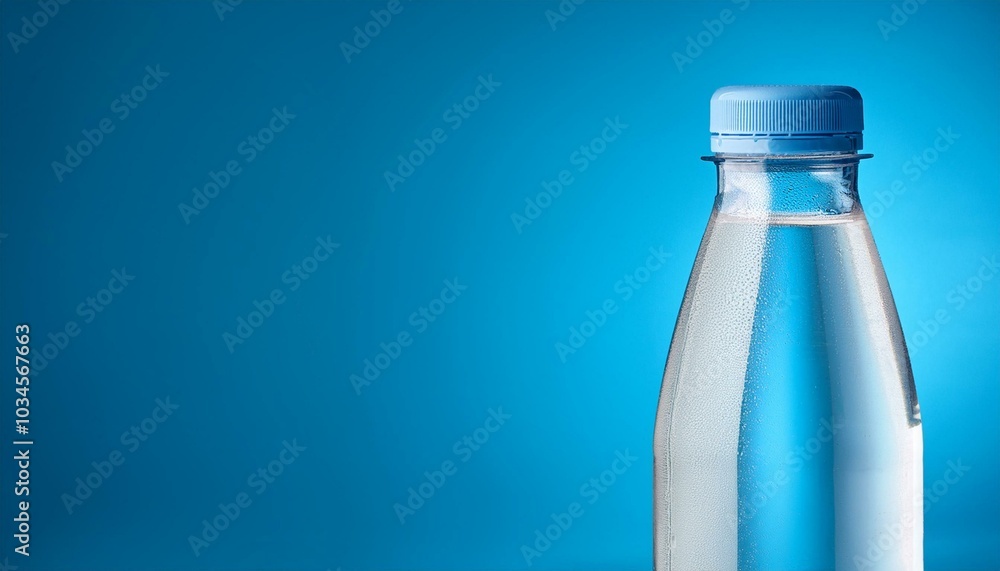 Water bottle mockup isolate on blue background Water bottle mockup isolate on blue background