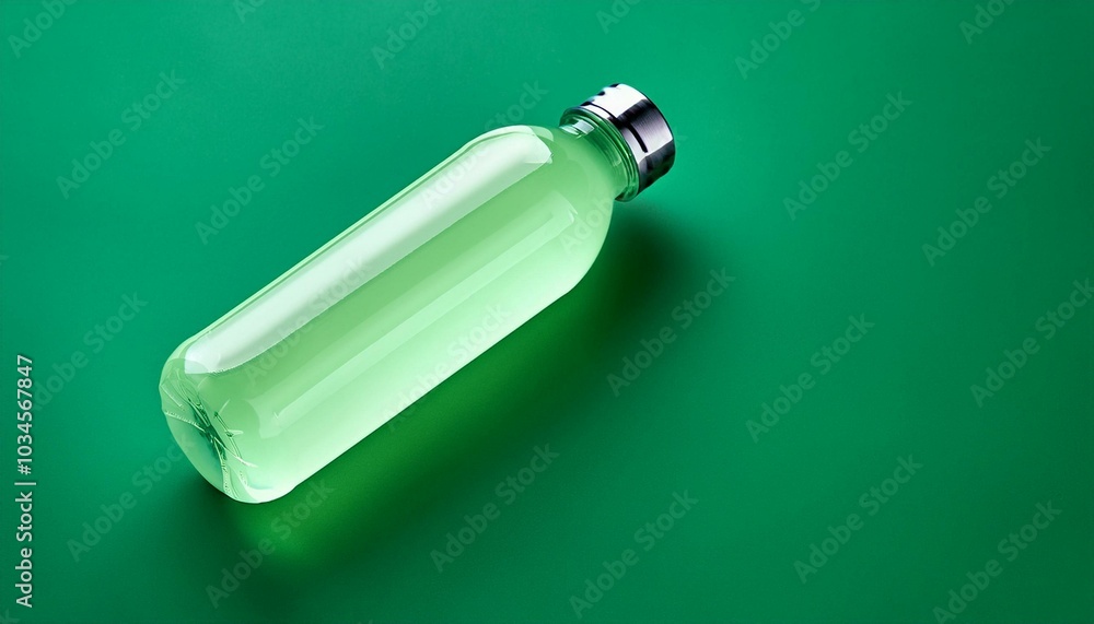 Water bottle mockup isolate on green background Water bottle mockup isolate on green background
