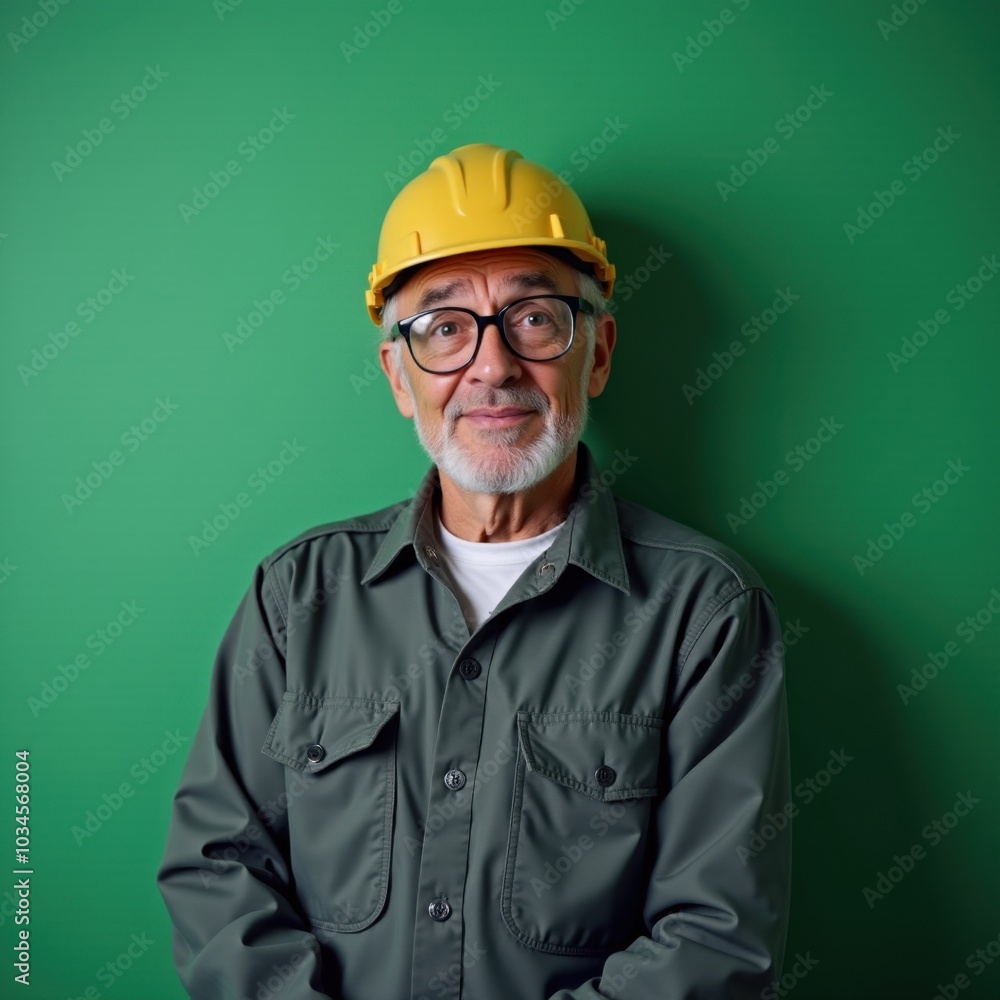 Confident older man with glasses and a casual look. Confident older man with glasses and a casual look.
