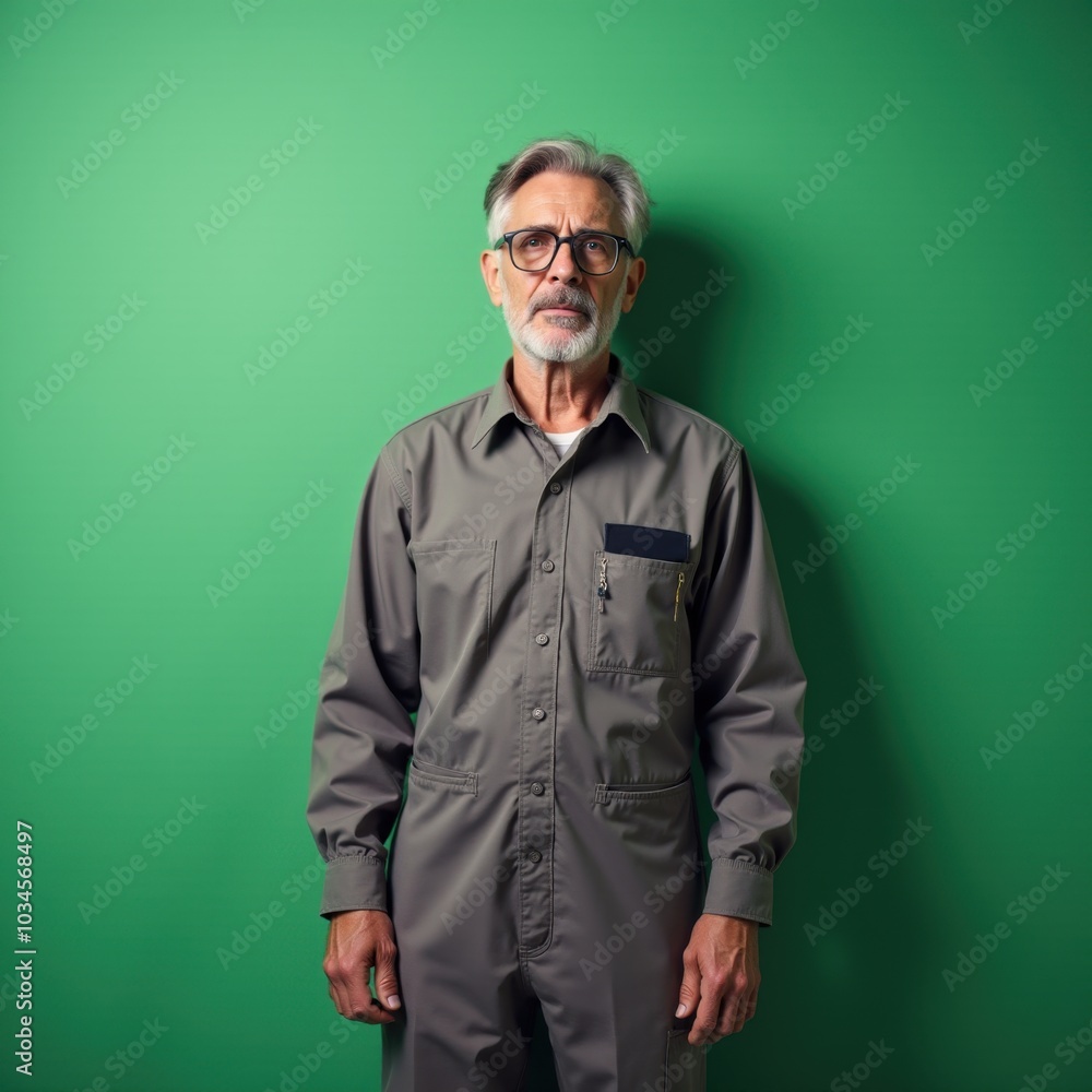 Confident older man with glasses and a casual look. Confident older man with glasses and a casual look.