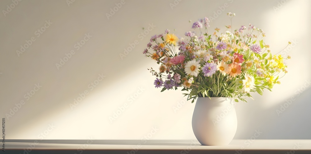 Colorful Bouquet in a White Vase Colorful Bouquet in a White Vase