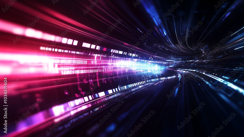 A vibrant, abstract depiction of light streaks in blue and pink, creating a sense of motion and depth in a digital space. A vibrant, abstract depiction of light streaks in blue and pink, creating a sense of motion and depth in a digital space.