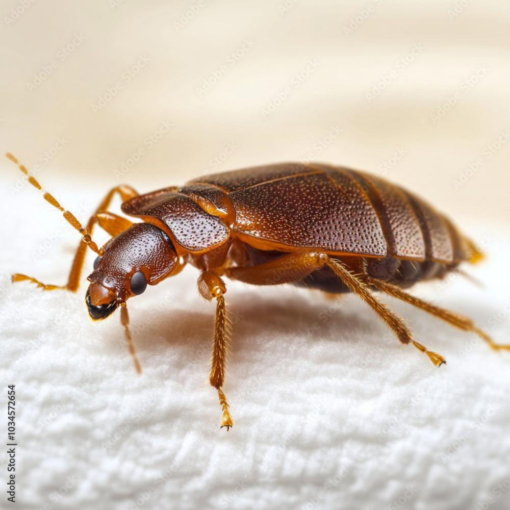 bed bug on white background from the side view bed bug on white background from the side view