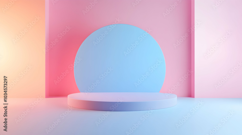 3D illustration of a smooth gradient transitioning from blue to pink 3D illustration of a smooth gradient transitioning from blue to pink