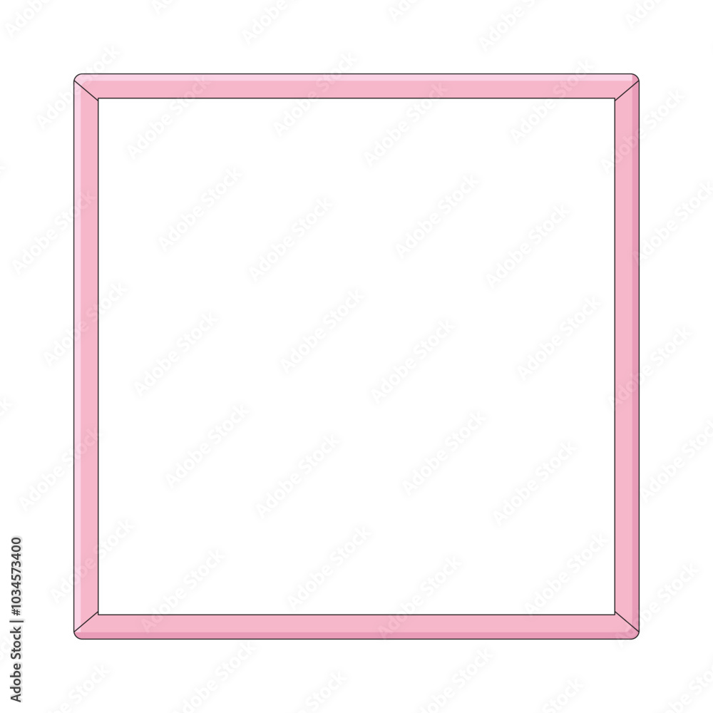 Simple square shape thin modern pink frame isolated vector illustration Simple square shape thin modern pink frame isolated vector illustration