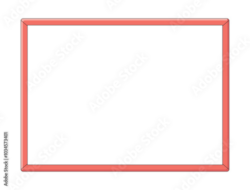 Simple modern thin red frame isolated vector illustration