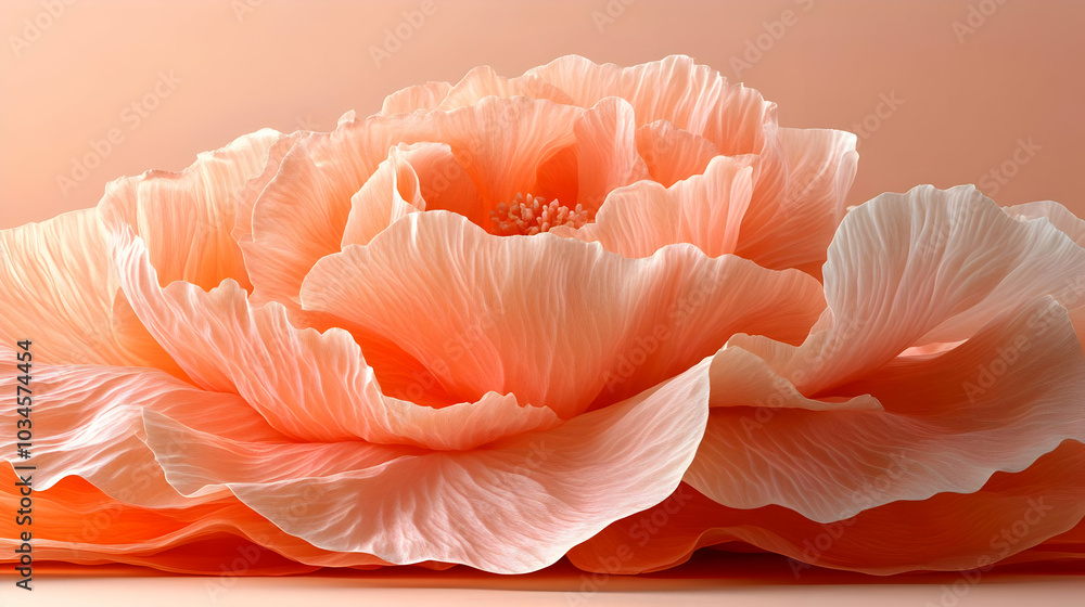 Delicate Peach Flower Petals 3D Illustration Delicate Peach Flower Petals 3D Illustration