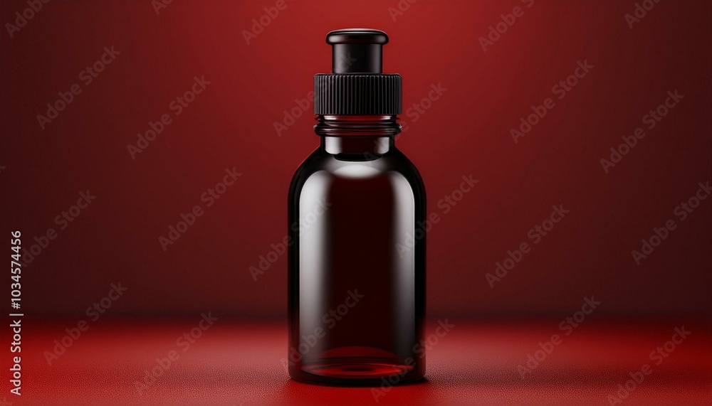 Blank bottle of a beard oil mockup on yellow background Blank bottle of a beard oil mockup on yellow background