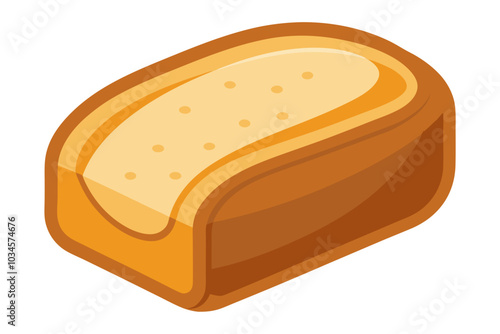 Delicious bread peach vector art illustration