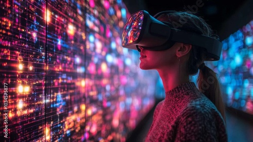 Captivating Futuristic Digital Environment with Immersive Virtual Reality Landscape