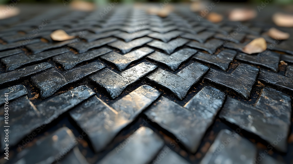 Black Brick Pattern Close Up 3D Illustration Black Brick Pattern Close Up 3D Illustration