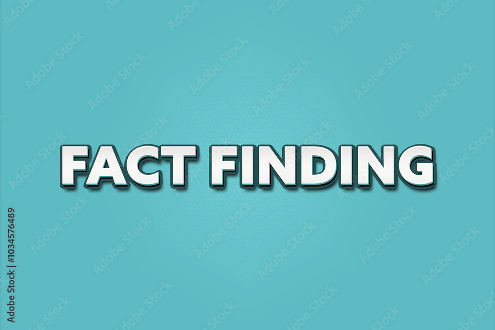 Fact finding. A Illustration with white text isolated on light green background. Fact finding. A Illustration with white text isolated on light green background.