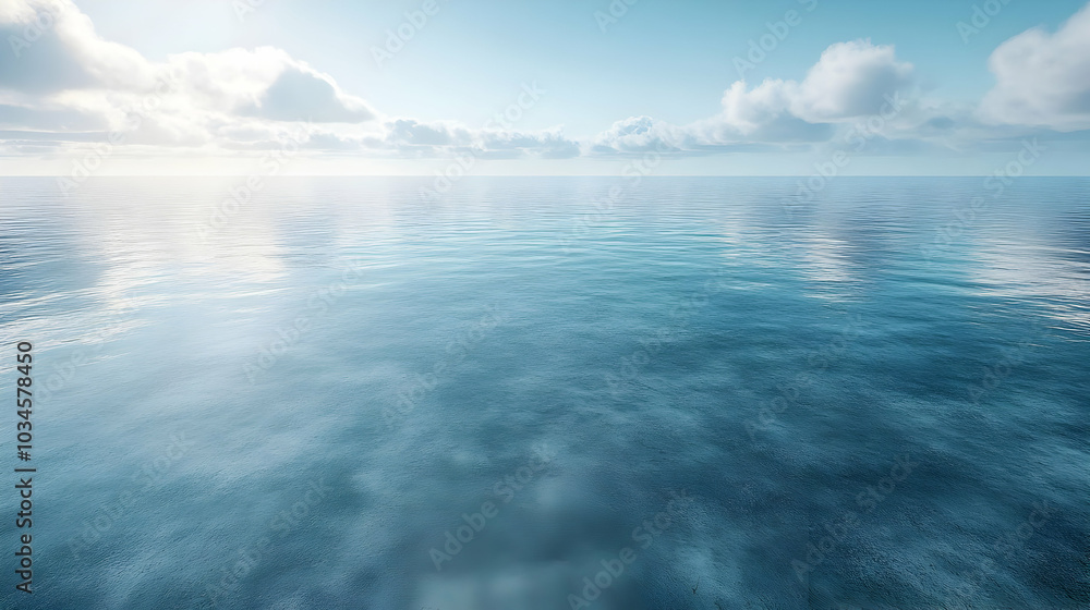 Ocean Surface with Clouds - Realistic Background Image Ocean Surface with Clouds - Realistic Background Image