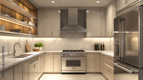 Modern Kitchen Design with Stainless Steel Appliances
