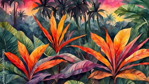 Golden sunlight reflects on the ocean as palm trees sway gently in the evening breeze, a perfect tropical getaway