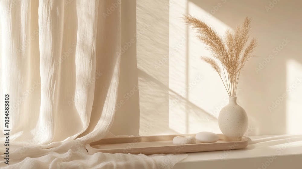 Minimalist Home Decor with Pampas Grass and Natural Light Minimalist Home Decor with Pampas Grass and Natural Light