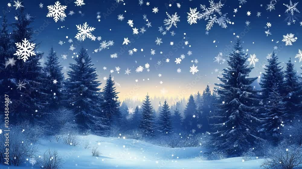 custom made wallpaper toronto digitalwinter night landscape. snowy forest and fir branches. Video