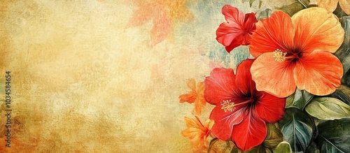 Vintage Hibiscus Flower Illustration